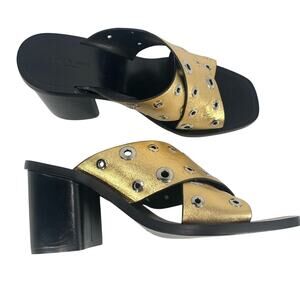 Rag & Bone Paige Crisscross Slide Sandals Gold Women’s  Size 8 NEW